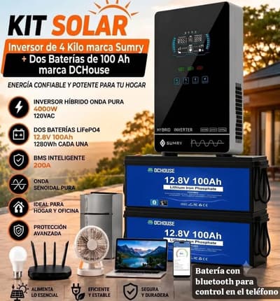 Kit Solar de respaldo Eléctrico 4k