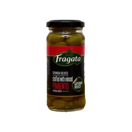 ACEITUNA VERDE RELLENO PIMIENTO POMO 235 GR FRAGATA