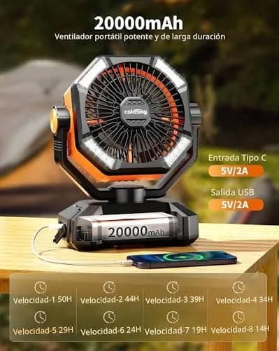 Ventilador Recargable 20000mha