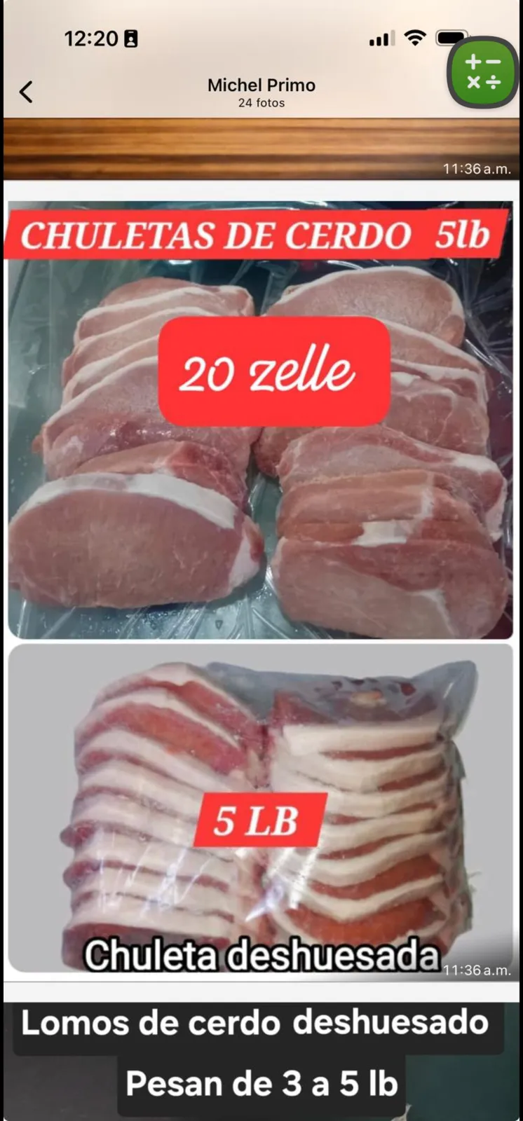 Chuletas d cerdo